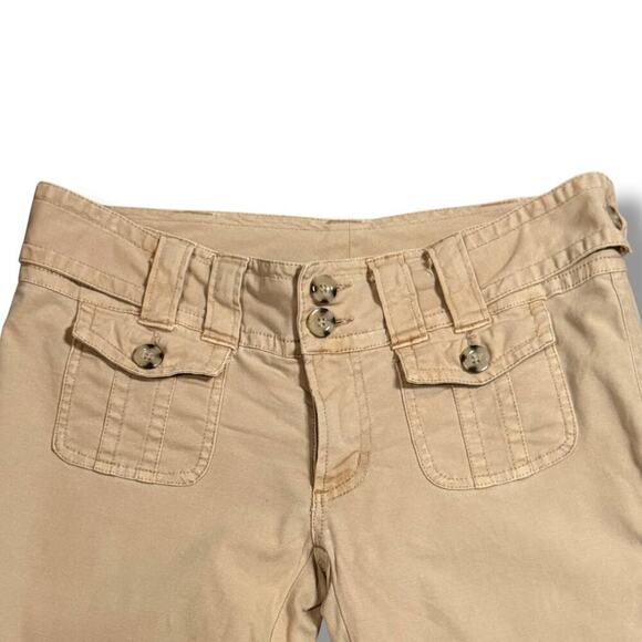 Y2K Sundance Khaki Pants Womens Tan Flared Low Rise Vintage Size P4 - Picture 3 of 5